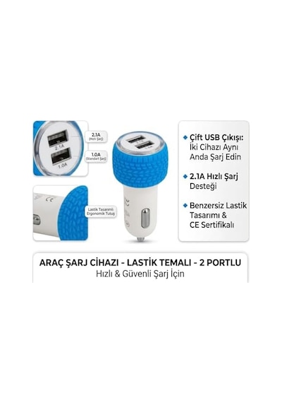 5v 2.1a, Çift Usb'li Oto Çakmak Adaptör, Hızlı Şarj