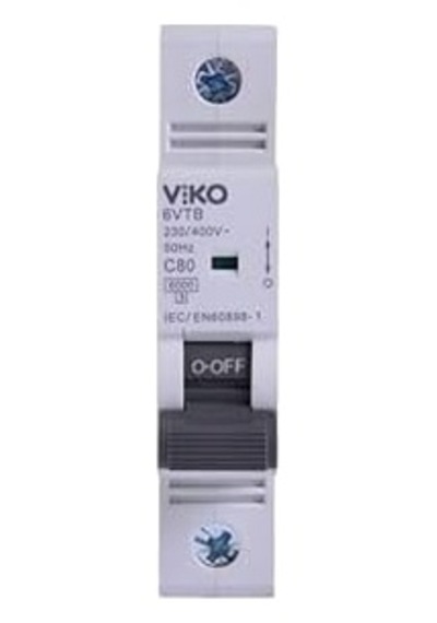 6vtb-1c80 Otomatik Sigorta 6ka C Tipi 1 Kutup 80a