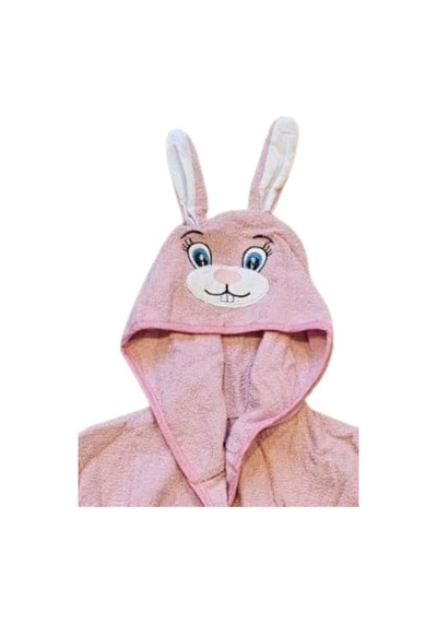 Tavşan Kulaklı Kız Erkek Çocuk Bornozu Lupi Pembe Pembe