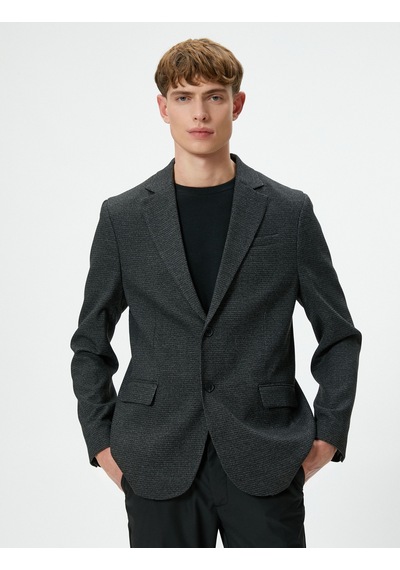 Koton Blazer Ceket Slim Fit Düğmeli Çift Cep Detaylı Mono Yaka Antrasit Desenli 4sam50001hw 4SAM50001HW9D3 Antrasit Koton Blazer Ceket Slim Fit Düğmeli Çift Cep Detaylı Mono Yaka Antrasit Desenli 4sam50001hw 4SAM50001HW9D3 Antrasit