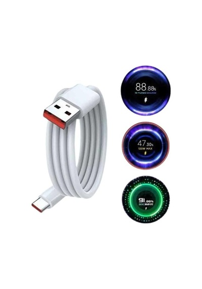 Type C Şarj Aleti 120w Yüksek Hızlı Beyaz Ultra Uzun Ömürlü 0