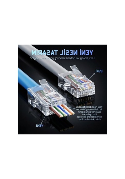 Delikli Konnektör, Cat5/cat6 Uyumlu 100 Adet İle Yüksek Bağlantı Kalitesi