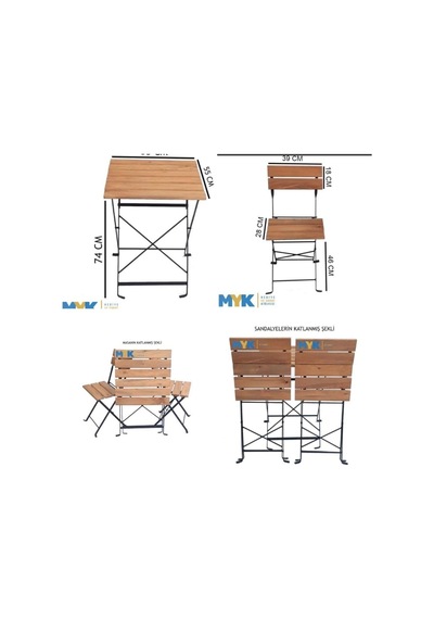 Ahşap Katlanır Masa Sandalye Bahçe Balkon Mutfak Takımı 2 Sandalye 1 Masa Bistro Takım Çok Renkli Ahşap Katlanır Masa Sandalye Bahçe Balkon Mutfak Takımı 2 Sandalye 1 Masa Bistro Takım Çok Renkli