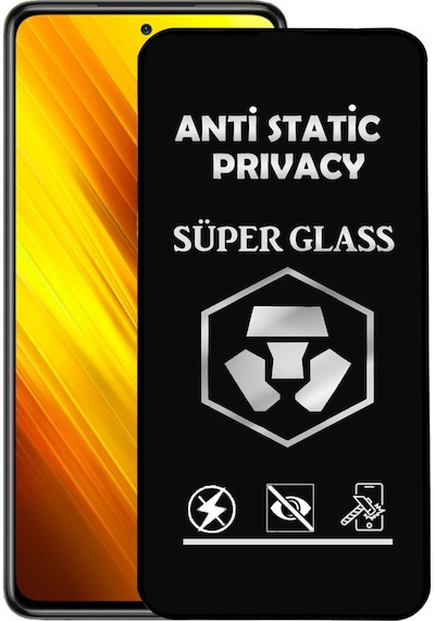 Xiaomi Poco X3 Tam Kaplayan Anti Statik Hayalet Süper Temperli Cam Ekran Koruyucu