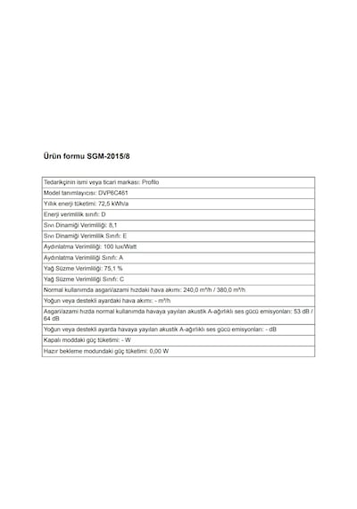 Profilo DVP6C461 Duvar Tipi Davlumbaz
