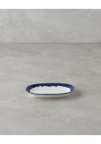 Larry Porselen Kayık Tabak 19 Cm Lacivert Çok Renkli
