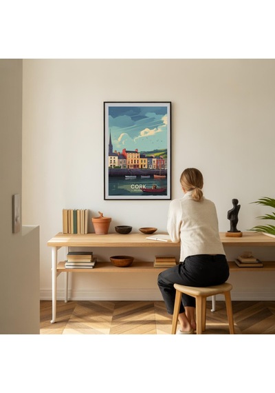 Cork, İrlanda Seyahat Posteri: Cork Ve Kinsale Bölgesi Sanat Baskısı