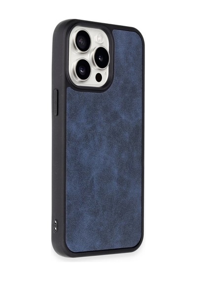Apple Uyumlu iPhone 15 Pro Max Uyumlu Kılıf Aras Deri Kapak - Lacivert