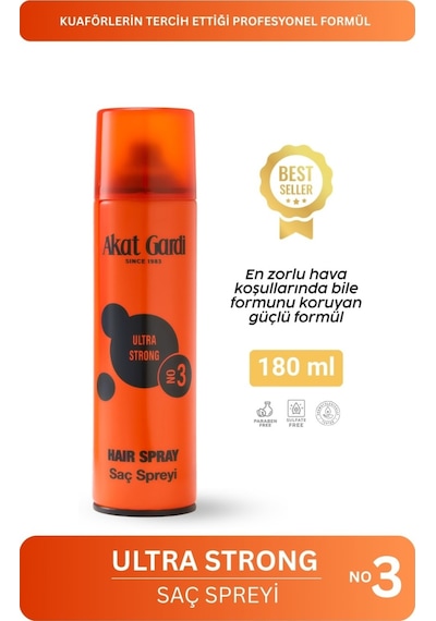 Akat Gardi Saç Spreyi Ultra Strong No:3 Turuncu 180 Ml