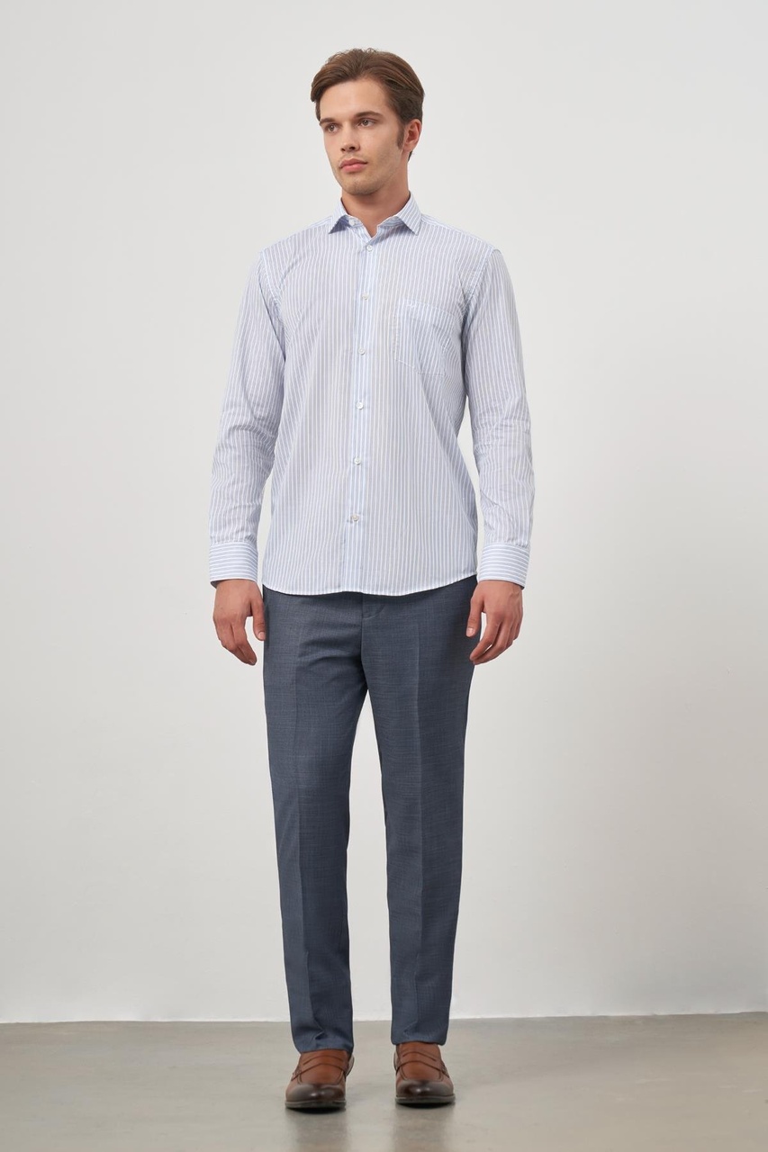 İmza Beyaz Uzun Kol Çizgili Desen Bez Ayağı Yarım İtalyan Yaka Cepli Pamuklu Classic Comfort Fit Gömlek 1004245179 Beyaz İmza Beyaz Uzun Kol Çizgili Desen Bez Ayağı Yarım İtalyan Yaka Cepli Pamuklu Classic Comfort Fit Gömlek 1004245179 Beyaz