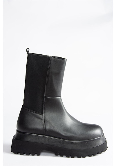 Fox Shoes Siyah Kalın Tabanlı Kadın Bot J267063109 Siyah