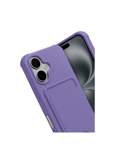 Apple iPhone  Uyumlu  17 Kelvin Kartvizitli Silikon - Lila