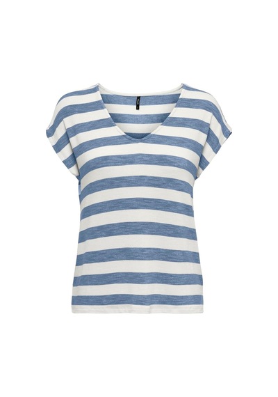Only Onllıra Lıfe S/s V-neck Top Jrs Noos 15252103 Mavi 001