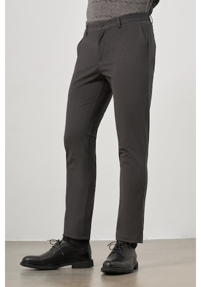 İmza Koyu Antrasit Düz Gabardin Slim Fit Casual Pantolon 1003245102 Koyu Antrasit