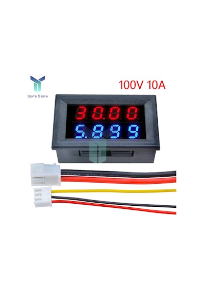 100v 10a Redblue4-10a Dijital Voltmetre Ampermetre Dc 0-100v 0-200v 0-10a Led Araba Motosikle Akım Ölçer Volt Test Cihazı 43843187