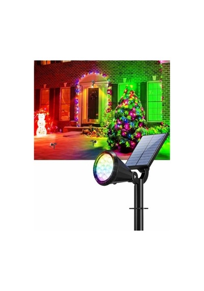 Güneş Enerjili Rgb Spot Bahçe Aydınlatması - 18 Led 10 Parça Siyah