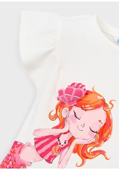 Mayoral Kız Çocuk T-shirt 3007 Ekru