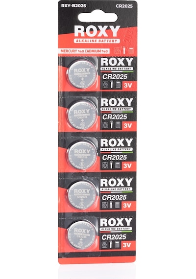 Roxy 2025 Lityum Düğme Pil 3v Cr2025 5'li