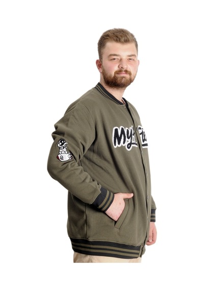 Mode Xl Büyük Beden Erkek Kolej Mont My Field 23626 Haki 001