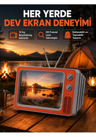 Mobil Telefon Ekran 12 İnç Fresnel Lens Göz Konforu Sağlayan Taşınabilir