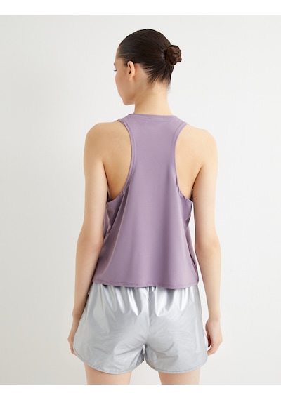 Koton Spor Atlet Bisiklet Yaka Rahat Kalıp Lila 4sak30091nk Lila