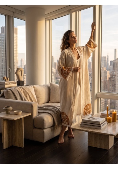 Brandsmiths Mandala Eye Kimono Sarı