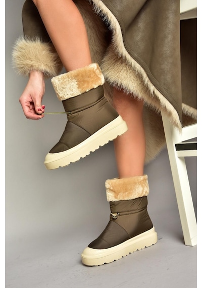 Fox Shoes T476434004 Haki Kumaş Kadın Bot Haki-kumaş Haki