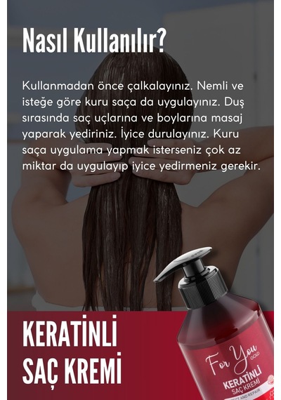 Keratinli,onarıcı,besleyici,canlandırıcı Saç Kremi Saç Güzelleştirici Bakım Kremi 250ml