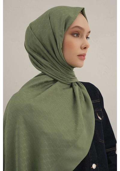 Armine Yeşil Link Desen Bambu Cotton Şal 48 Yeşil