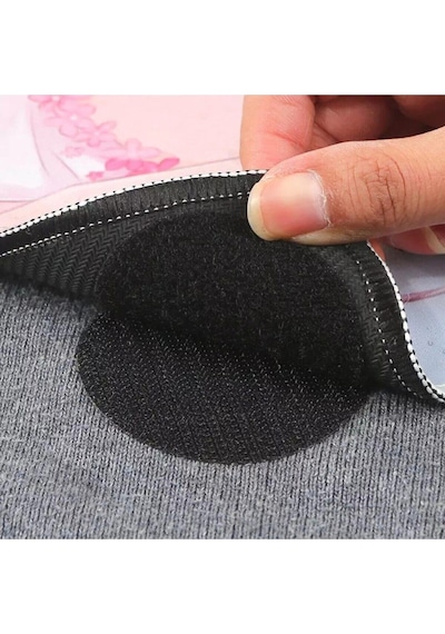 Halı Altı Kaydırmaz Cırt Bant 6 Cm Çap 4 Adet-çift Beyaz Plastik 10 X 15 Siyah Diğer