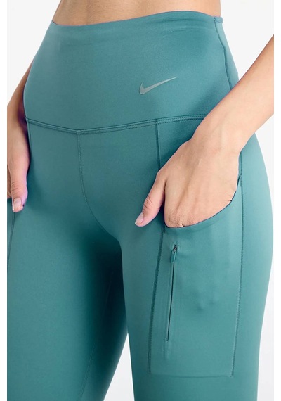 Nike Trainng Go Dri Fit İnfinalock High Rise 7/8 Leggings 6 Cepli Toparlayıcı Yüksek Belli Reflektörlü Antrenman Taytı Mavi Turkuaz