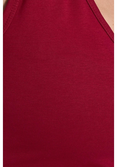 Tudors Kadın Slim Fit Dar Kesim V Yaka Sıfır Kol Pamuklu Ribanalı Bordo Bluz-38839 Bordo Tudors Kadın Slim Fit Dar Kesim V Yaka Sıfır Kol Pamuklu Ribanalı Bordo Bluz-38839 Bordo