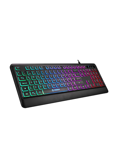 Kb-2025 Siyah Usb Rainbow Backlight Membrane Gaming Oyuncu Klavye