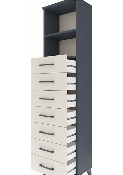 Arges Dolap 2 Raflı 7 Çekmeceli 44x30x182 Antrasit-aytaşı Antrasit