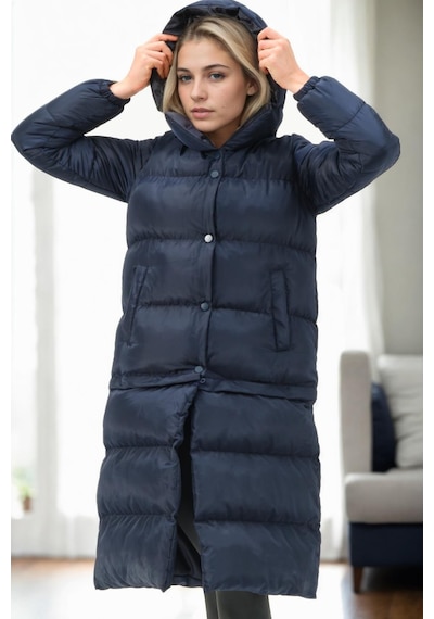 Z6772 Dewberry Kısaltılabilir Bayan Kaban-lacivert-1 Lacivert-1