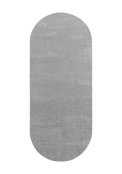 Vl Oval Comfort Overloklu Peluş Yolluk Açık Gri Oval Gri Saçaksız