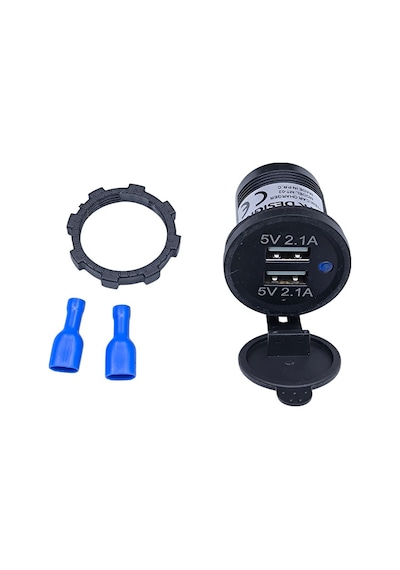 Çift Usb Çıkışlı 5v 2.1a Montaj Tipi Araç Otomobil İçin Vidalı Usb Şarj Soketi