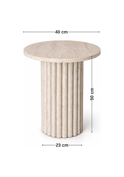 Soyasis Nola Bohem Yan Sehpa 40 Cm - Traverten-traverten