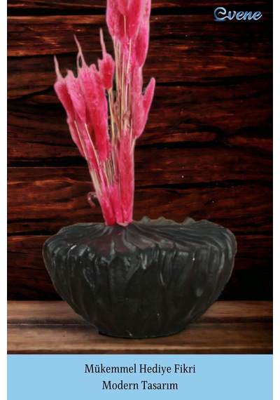 Vazo Küçük Vazo Masa Üstü Vazo Ev Dekorasyon Vazo Model 24 Siyah Siyah