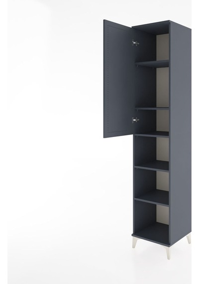 Hyperion Dolap 5 Raflı Tek Kapaklı 44x44x221 Antrasit-antrasit Antrasit