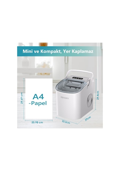 Euhomy Bullet Kapsül Buz Makinesi Kırmızı