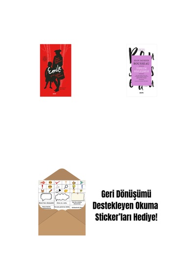 Emile Ya Da Eğitim Üzerine Ciltli + Toplum Sözleşmesi + Okuma Sticker'ları