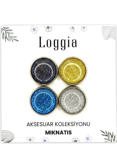 Loggia Eşarp Ve Şal Mıknatısı Simli Sarı - Başörtü Tutucu Kadın Tesettür Aksesuar Mıknatıs Sarı
