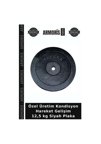 Özel Üretim Kondisyon Hareket Gelişim 12,5 Kg Siyah Plaka
