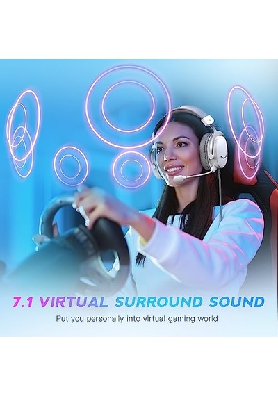 Ampligame H6w Beyaz Mikrofonlu Oyuncu Kulaklığı Usb Bağlantı İle Düşük Gecikme Ve Yüksek Ses Kalitesi