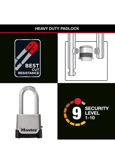 Master Lock Yüksek Güvenlikli Asma Kilit, Çinko, Xl Kulp, Dış Mek