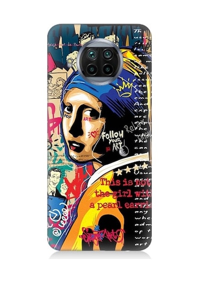 Xiaomi Mi 10t Lite Uyumlu İnci Küpeli Kız Popart Desenli Silikon Kılıf