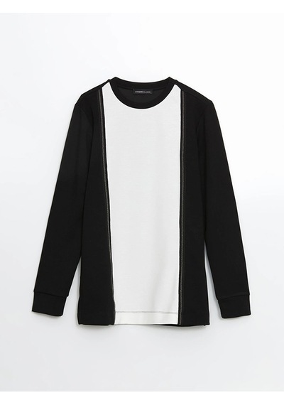 Lc Waikiki Lcwaıkıkı Classic Siyah Bisiklet Yaka Renk Bloklu Kadın Sweatshirt Tunik Siyah/beyaz Lc Waikiki Lcwaıkıkı Classic Siyah Bisiklet Yaka Renk Bloklu Kadın Sweatshirt Tunik Siyah/beyaz