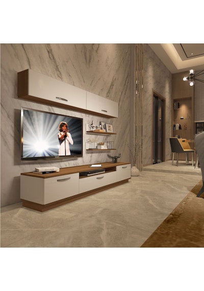 Decoraktiv Trendstyle 5 Mdf Tv Ünitesi Tv Sehpası Ceviz - Beyaz