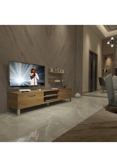 Decoraktiv Eko 4 Mdf Dvd Krom Ayaklı Tv Ünitesi Tv Sehpası Pera